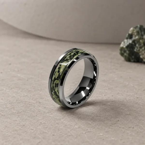 Camo G10 Inlay Tungsten Band · Silver, BG008