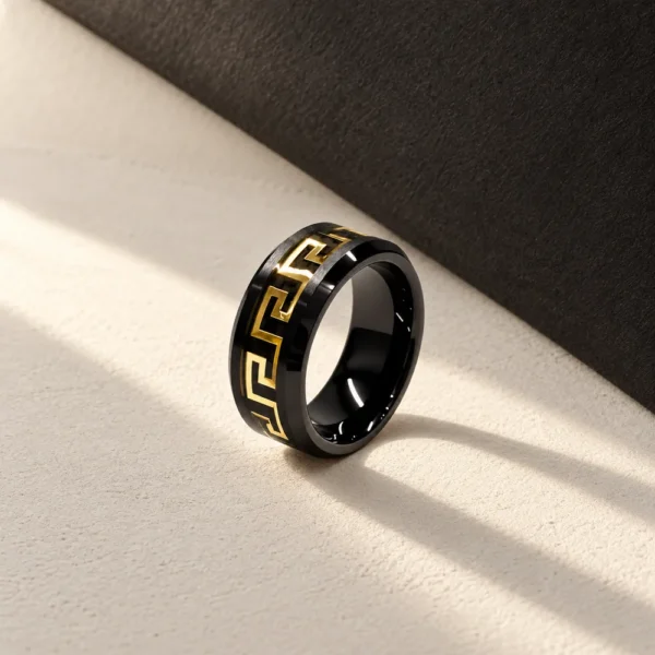 Carbon Fiber Inlay Tungsten Band · Black, BG009