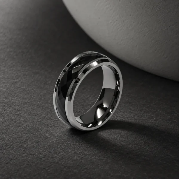Tungsten Band · Black / Silver, BG014