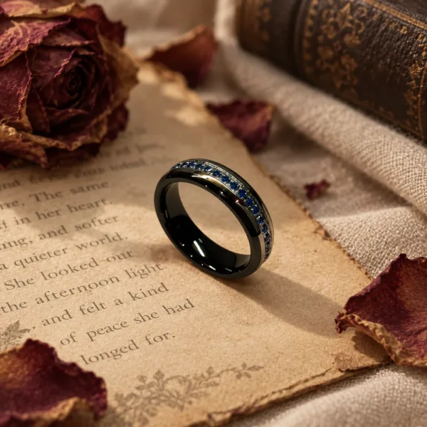 Sapphire Tungsten Band · Black, BG004