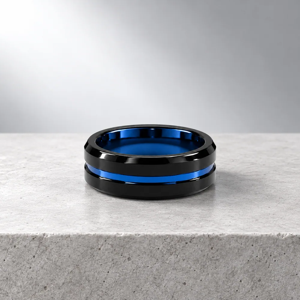 Tungsten Band · Black / Blue