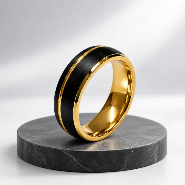 Tungsten Band · Rose Gold / Black, BG028