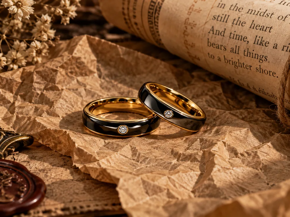 Diamond Channel Tungsten Band · Gold / Silver
