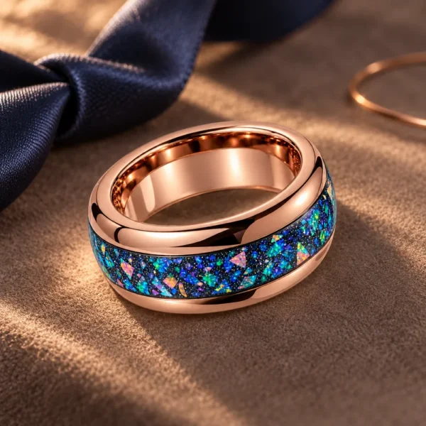 Opal Inlay Tungsten Band · Multi-Finish